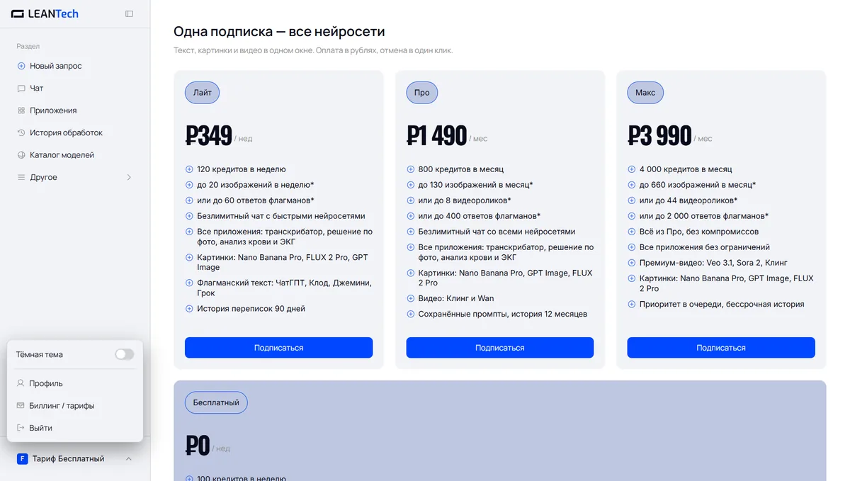Тарифы и цены Pi в рублях